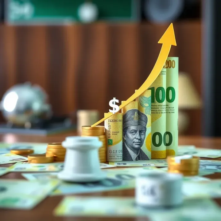 Illustration of financial growth represented by upward graph and Nigerian currency notes