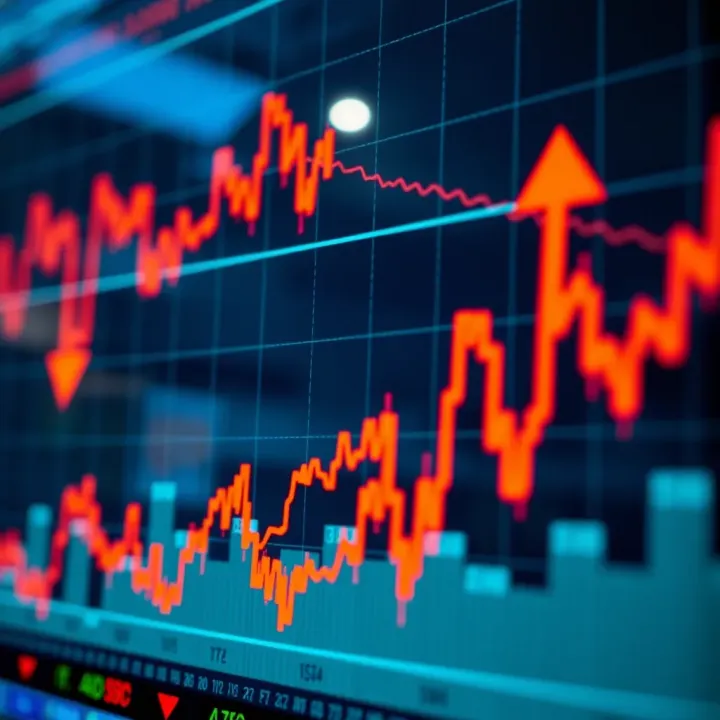 Graph displaying forex market trends with Nigerian naira symbol and trading indicators