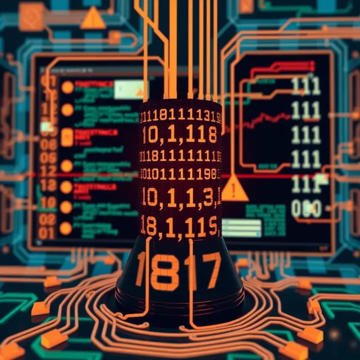 Conceptual graphic showing applications of binary translators in digital communication and computing environments