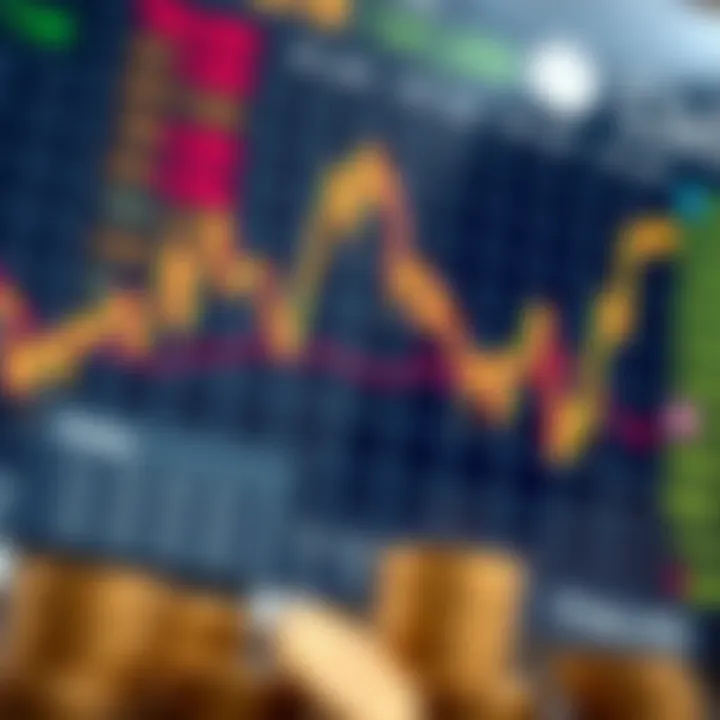 Graph showing currency exchange rates fluctuating in the forex market