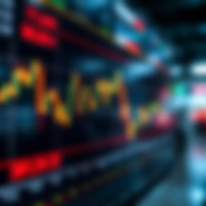Currency Exchange Rate Changes Illustrated on Digital Chart Graph showing currency exchange rate fluctuations on a digital screen