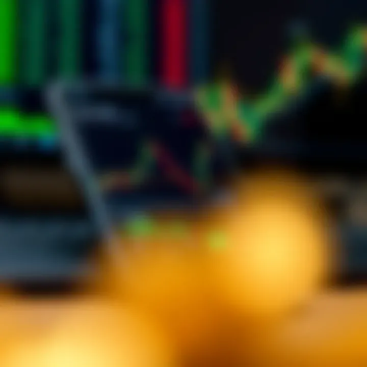 Mobile phone screen displaying a forex trading app interface with charts and currency pairs