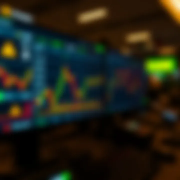 Digital interface displaying forex trading platforms with currency symbols and regulatory icons