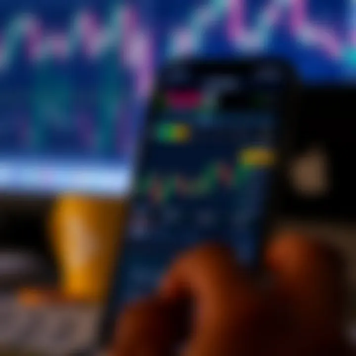 Smartphone displaying a cryptocurrency trading platform with Nigerian Naira currency symbols and charts