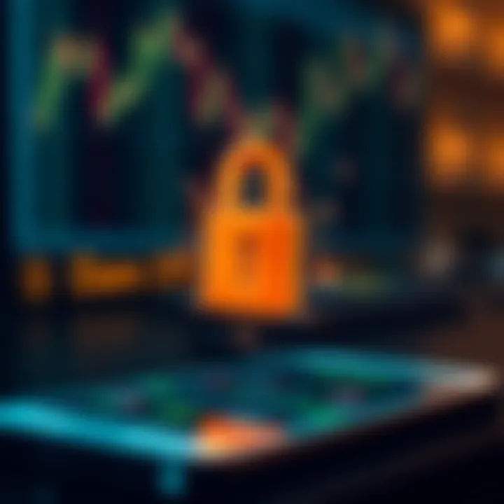 Secure digital padlock symbol overlaying a mobile device, illustrating protection in crypto transactions