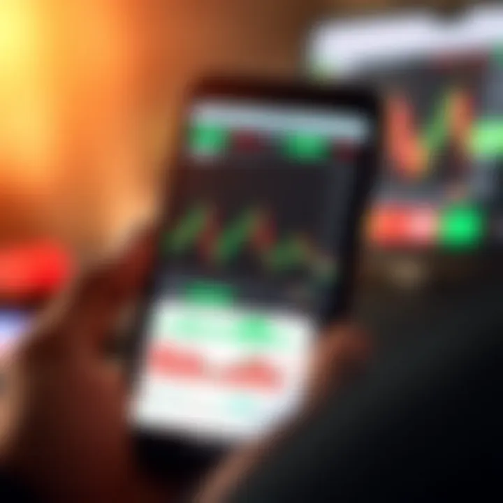 Mobile phone displaying forex trading charts and indicators suitable for Nigerian traders
