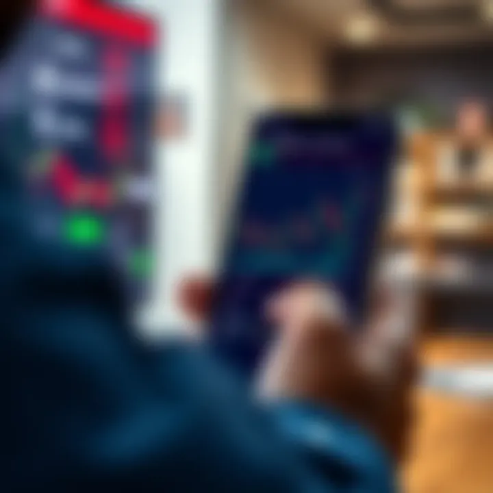 User-friendly interface of a forex trading app displaying charts and currency pairs on a smartphone screen