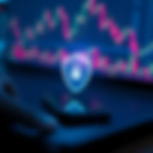 Illustration of a secure mobile device with shield icon symbolizing safety in forex trading apps