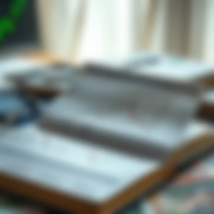 Open book with forex charts and Nigerian currency notes on a desk