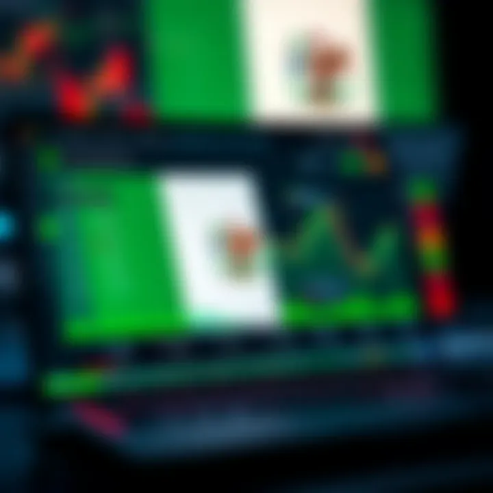 Secure online trading platform dashboard with highlighted security features and Nigerian flag
