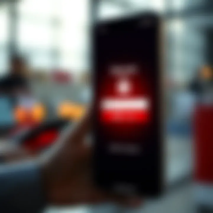 Secure login screen on a mobile trading platform emphasizing safety features