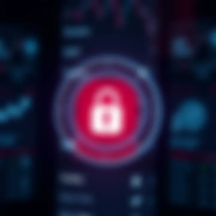 Secure trading app with security lock symbol and financial icons illustrating safe investment practices in Nigeria