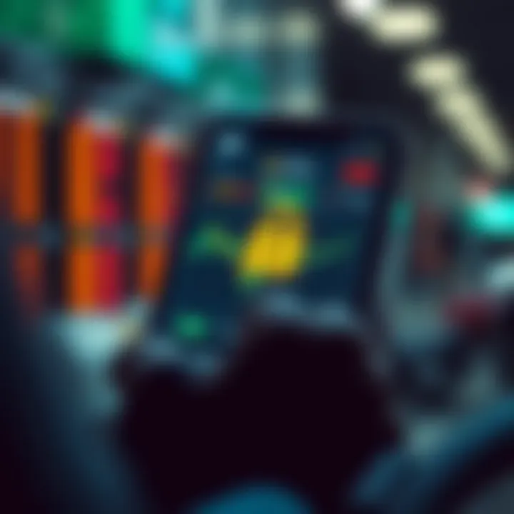 Secure digital transactions on a mobile device illustrating encrypted trading activities and protection features