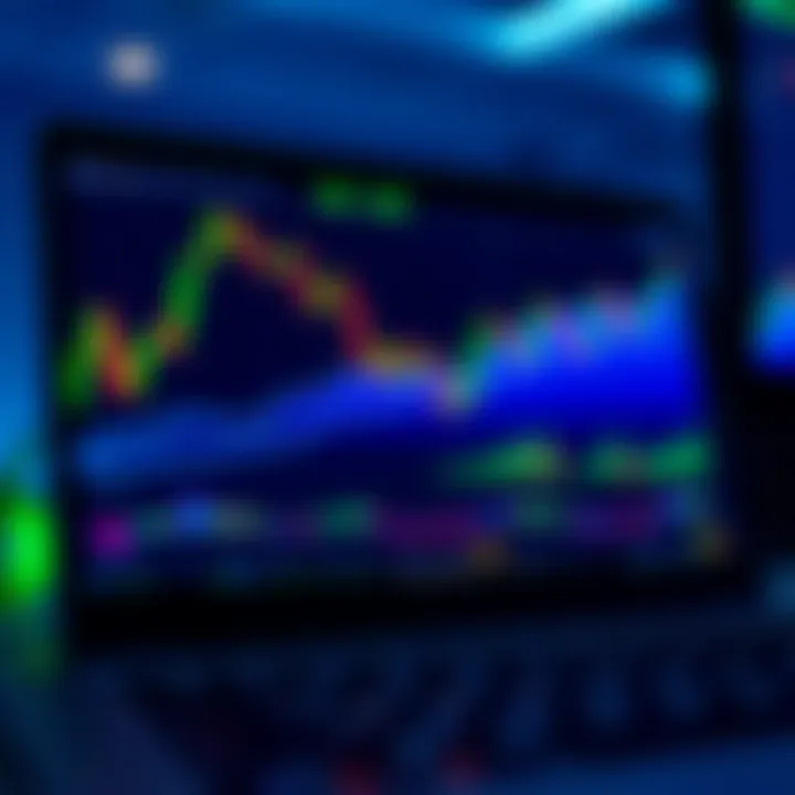 User interface of a trading application showing charts and market trends