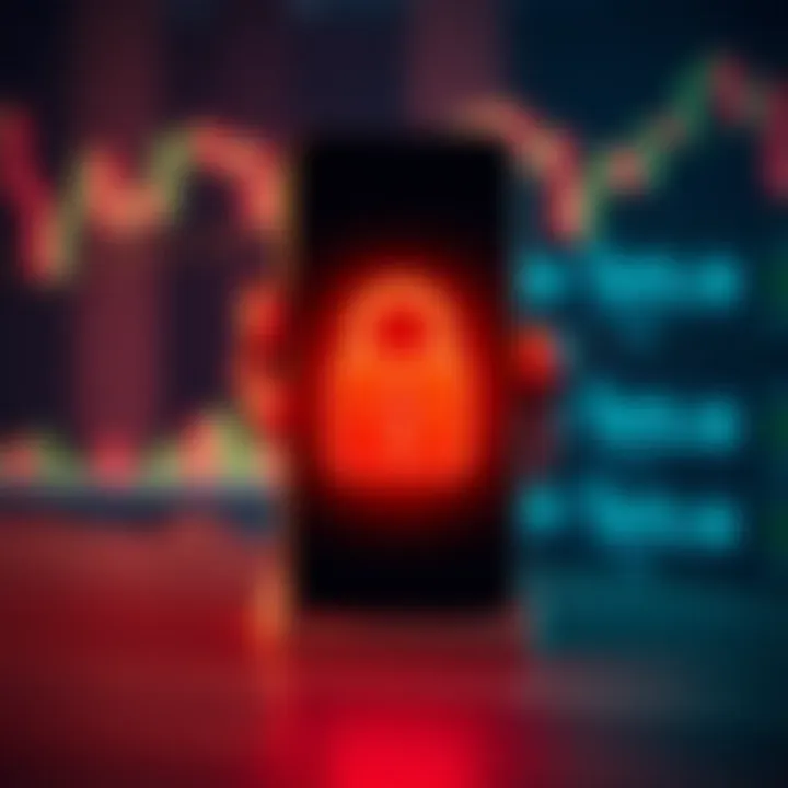 Lock symbol overlaying smartphone to represent security in mobile forex trading