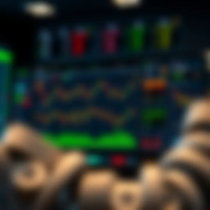 Dashboard displaying various binary options trading charts and statistics