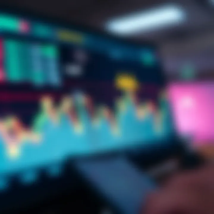 Graph displaying cryptocurrency price trends with digital icons representing risk management strategies