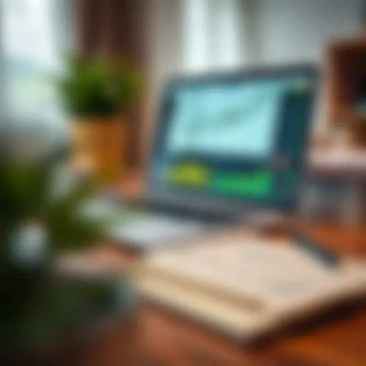 Strategic Planning for Risk Mitigation in Nigerian Business Operations An office workspace featuring a laptop displaying risk analysis charts and a notebook with strategic notes