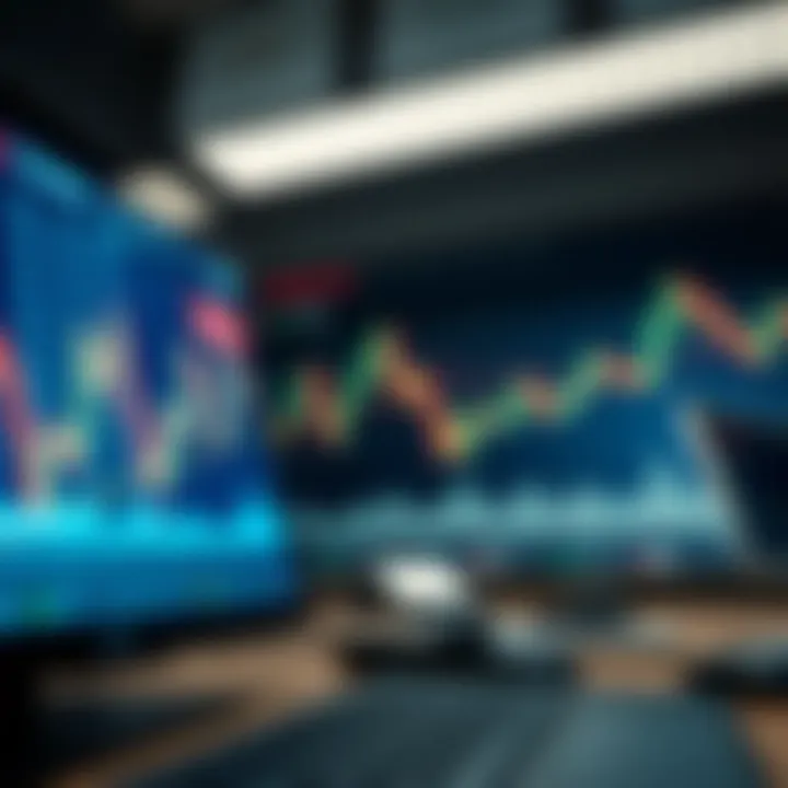 Graph showing currency exchange rates fluctuating on a digital trading platform