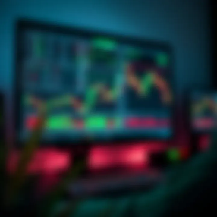 Computer screen displaying forex trading signals and charts for market analysis