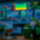 Collection of forex trading tools including charts, broker interface, and market trend analysis