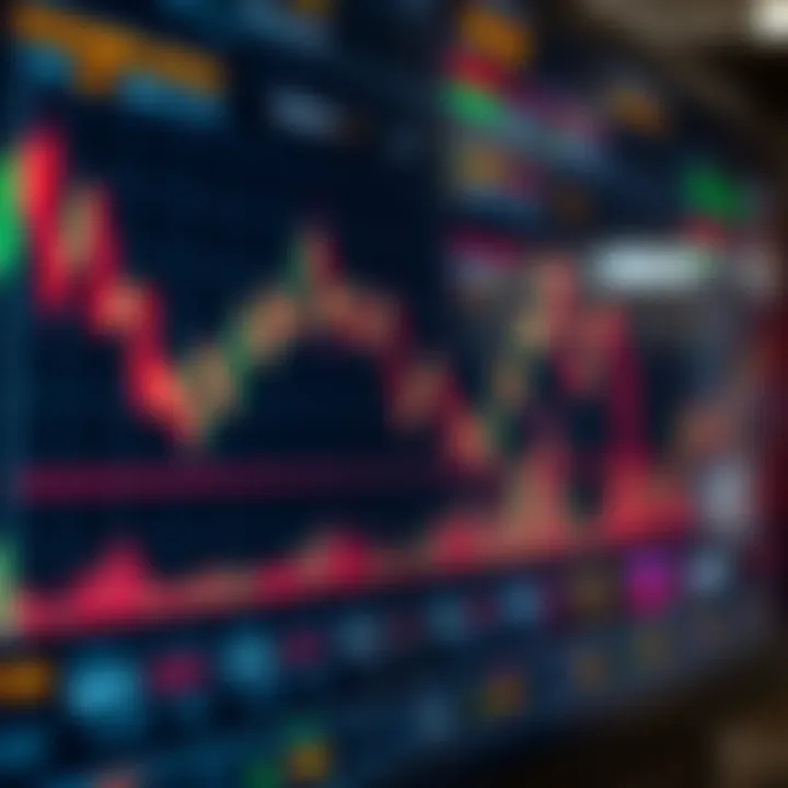 Graph illustrating currency exchange rate fluctuations on a digital trading platform