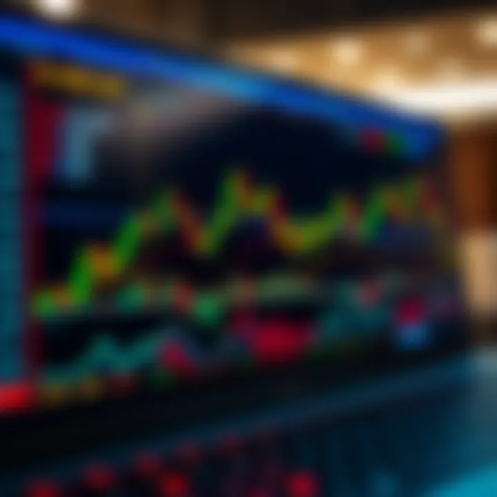 Forex trading charts displaying currency pairs with candlestick patterns and trend lines