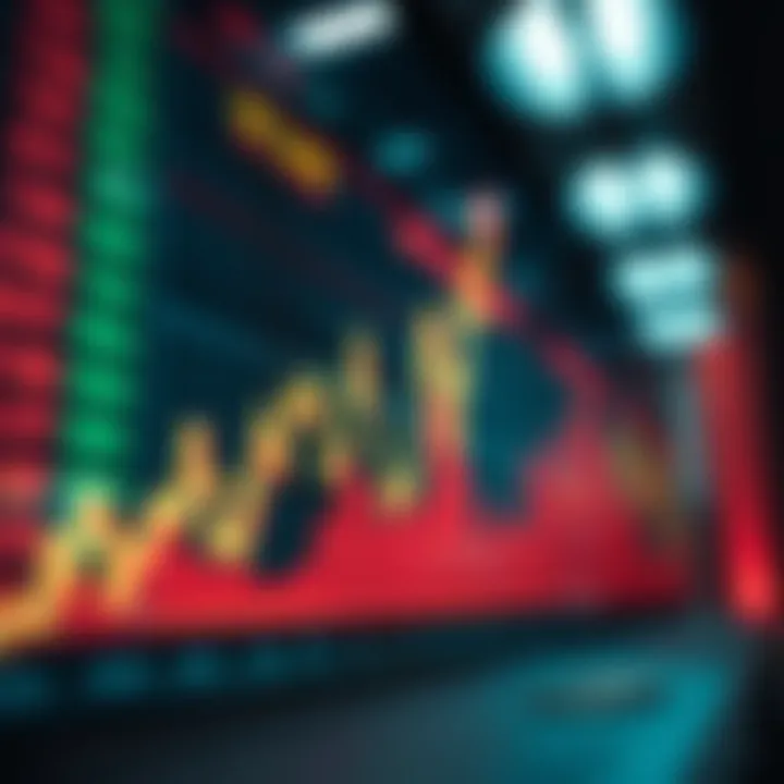 Graph showing upward trend in currency exchange rates