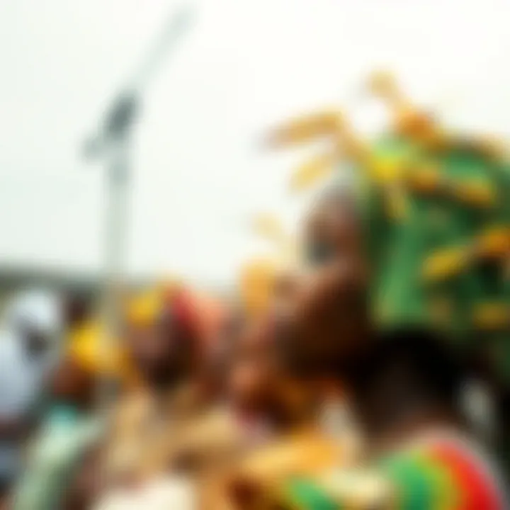 Abstract representation of cultural elements inspired by Nigerian music scene