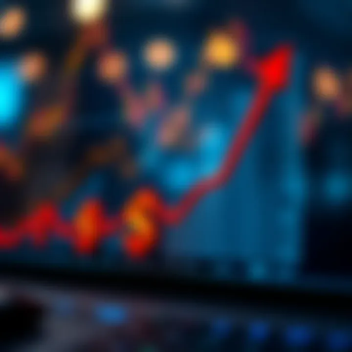 Graph showing upward trend in forex market with Nigerian naira symbols