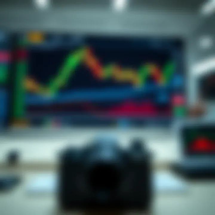 A digital trading platform interface displaying binary options charts and market trends