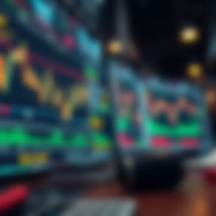 Graphical analysis with charts and risk management indicators for forex trading