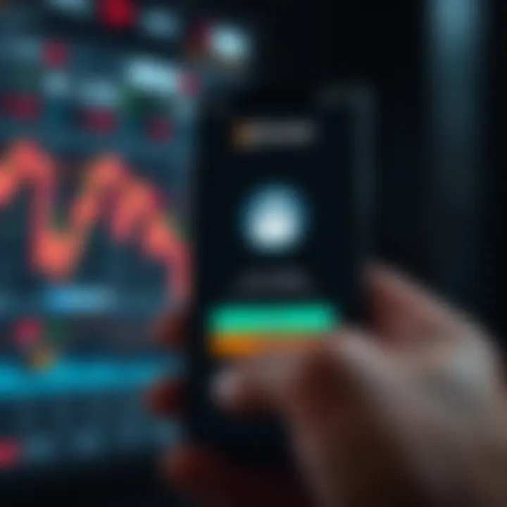 Illustration of a secure login screen on a mobile forex trading platform emphasizing account safety