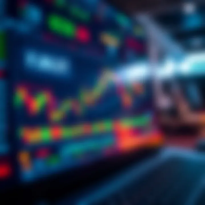 Digital interface displaying forex currency exchange rates and trading charts