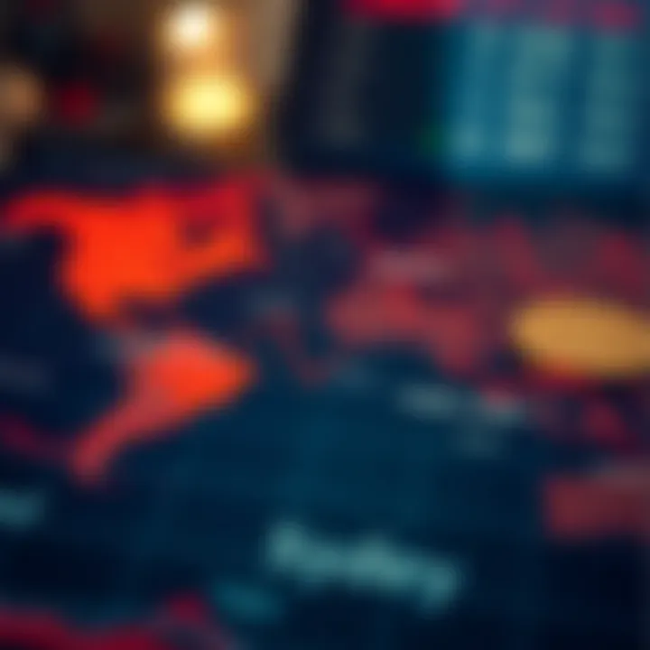 Global Forex trading sessions map highlighting London, New York, Tokyo, and Sydney time zones