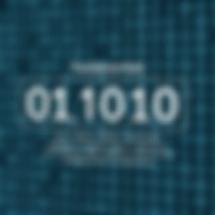 Diagram showing binary digits with explanation of basic binary number system