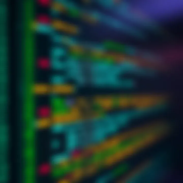 Graphical interface displaying binary code analysis with highlighted executable code segments