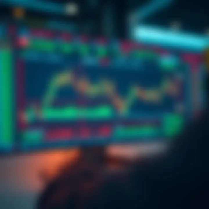 Digital interface displaying automated trading algorithms analyzing market data