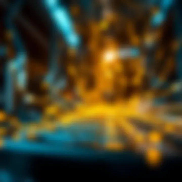 Visual depiction of digital technology networks powering communication and computing