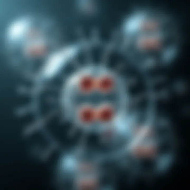 Diagram showing bacterial cell undergoing division by binary fission