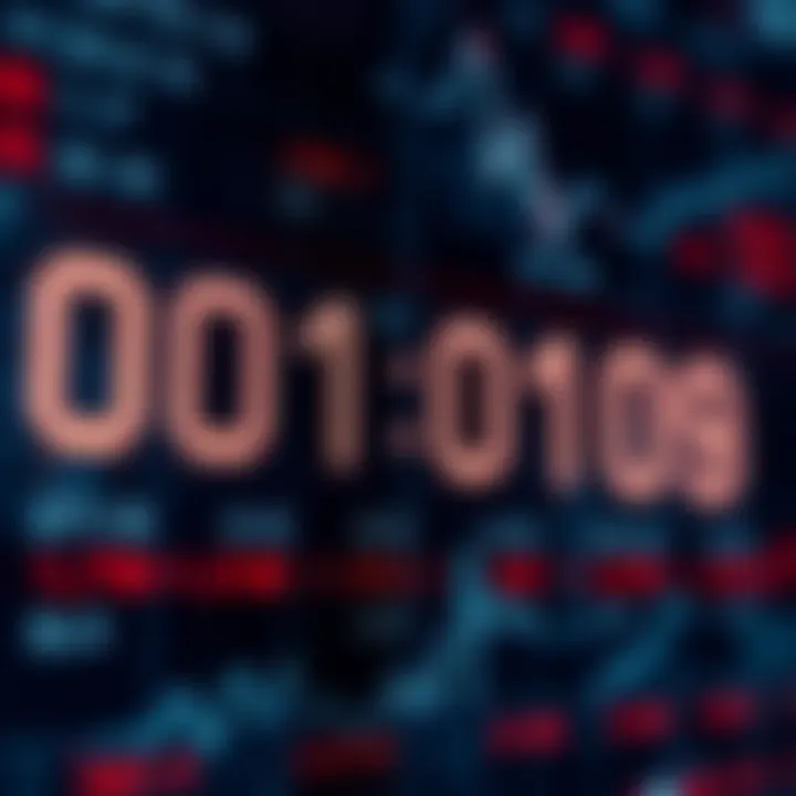 Diagram showing binary digits representing data in computing