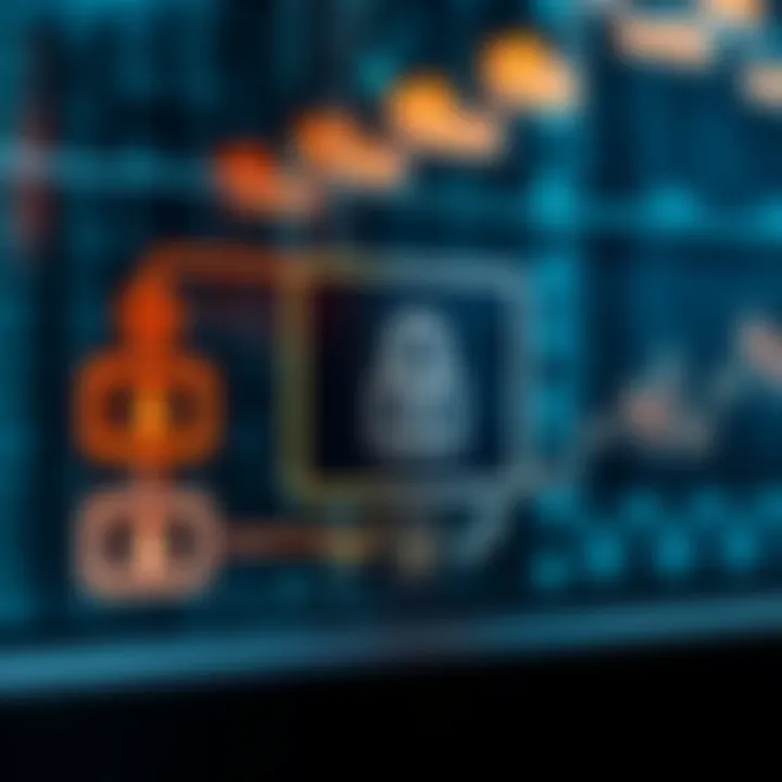 Diagram showing a digital interface with binary code representing user authentication flow