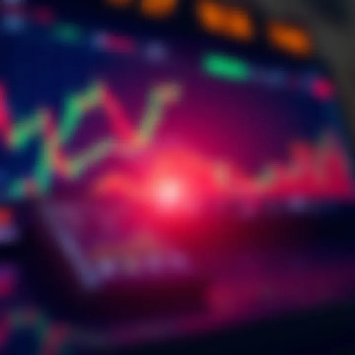 Illustration of digital financial charts and a smartphone displaying binary options trading interface
