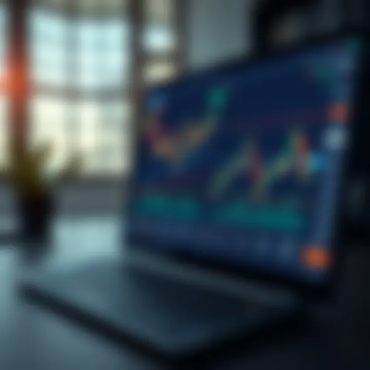 Binary options trading platform screen showing demo account interface with charts and virtual funds