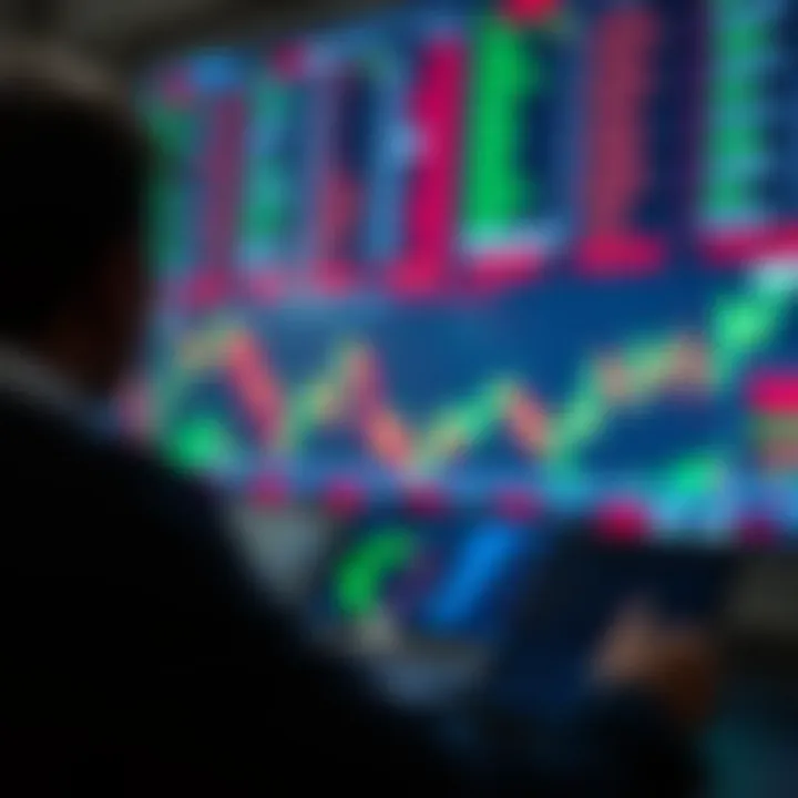 Conceptual graphic illustrating financial market dynamics with binary trading elements