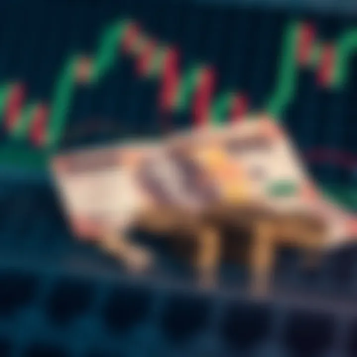 Forex trading concept with currency symbols and Nigerian Naira notes on a digital graph background