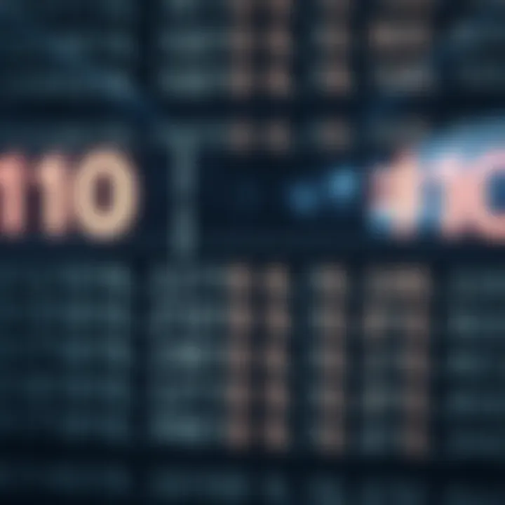 Diagram showing binary digits representing decimal ten