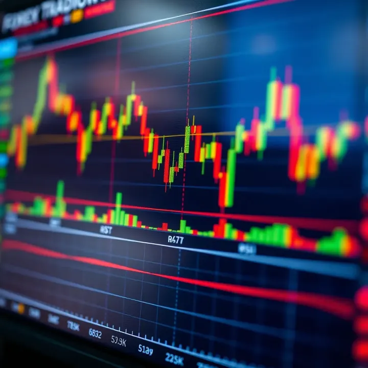 Graph displaying key forex indicators such as moving averages and RSI on a trading platform
