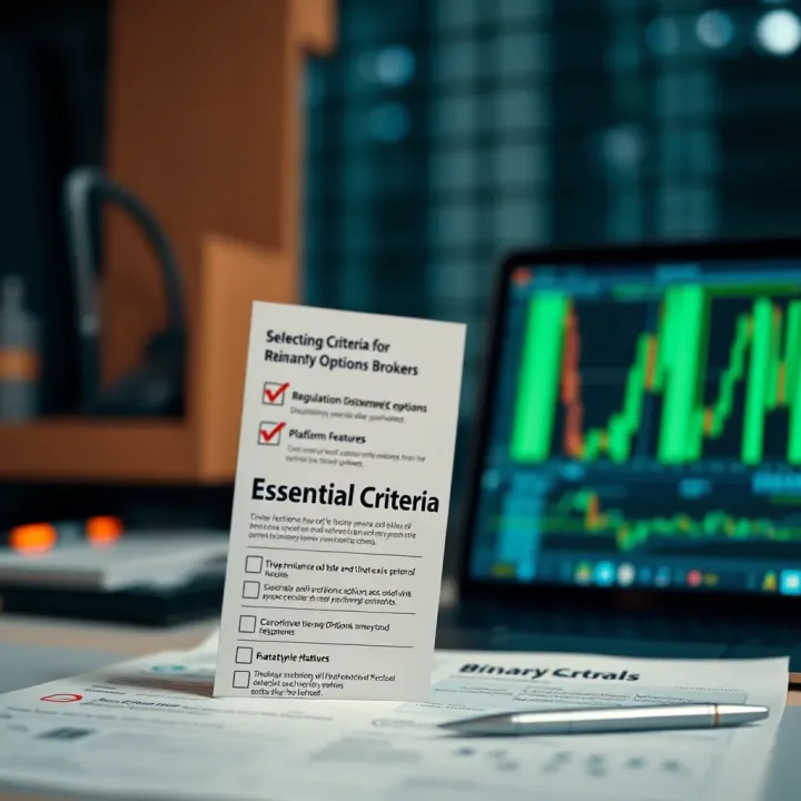 Checklist highlighting key factors such as regulation, platform features, and trading conditions for selecting brokers