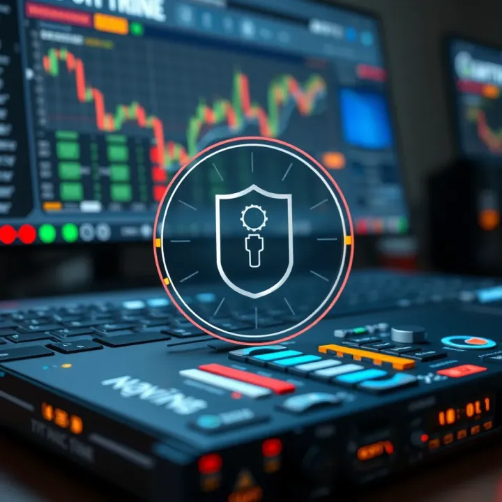 Visual representation of risk management tools and security features within crypto trading software